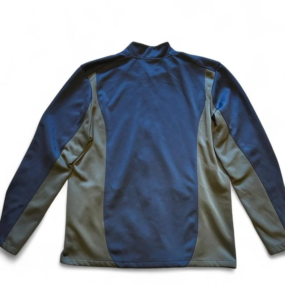 Jordan Dri-Fit navy blue training track jacket‎ with gray panels
